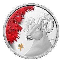 Kanada - 250 CAD Lunar Ziege 2015 - 1 KG Silber Color