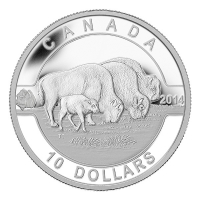 Kanada - 10 CAD O Canada Bison 2014 - 1/2 Oz Silber