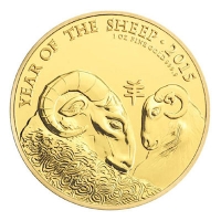 Grobritannien - 100 GBP Lunar Schaf 2015 - 1 Oz Gold