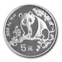 China - 5 Yuan China Panda 1993 - 1/2 Oz Silber