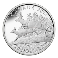 Kanada - 20 CAD Weiwedelhirsch Gefhrten - 1 Oz Silber