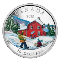 Kanada - 10 CAD Winterszene 2015 - 1/2 Oz Silber