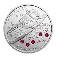 Kanada - 20 CAD Meise mit Swarovski 2014 - 1 Oz Silber