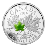 Kanada - 20 CAD Majesttische Ahornbltter Jade 2014 - 1 Oz Silber