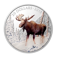Kanada - 20 CAD Color Elch 2015 - 1 Oz Silber