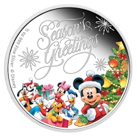 Neuseeland - 1 NZD Disney Weihnachtsgre 2014 - 1/2 Oz Silber