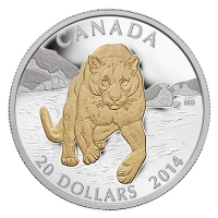 Kanada - 20 CAD Puma Serie Gilded 2014 - 1 Oz Silber