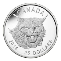 Kanada - 25 CAD Luchs 2014 - 1 Oz Silber Ultra High Relief