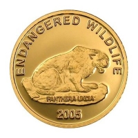 Mongolei - Endangered Wildlife Panther 2005 - 1/25 Oz Gold