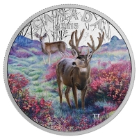 Kanada - 20 CAD Hirsch 2015 - 1 Oz Silber Color