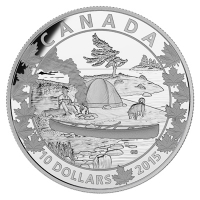 Kanada - 10 CAD Kanu Heitere Szene 2015 - 1/2 Oz Silber