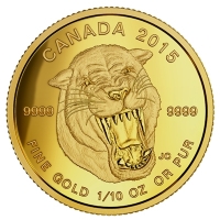 Kanada - 5 CAD Prhistorische Tiere Sbelzahntiger - 1/10 Oz Gold