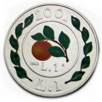 Italien - 1 Lire Geschichte der Lire 1946-2001 - Silber Color