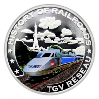 Liberia - Railroad History TGV Reseau - Silber Proof
