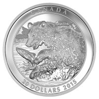 Kanada - 20 CAD Grizzly Serie The Catch 2015 - 1 Oz Silber