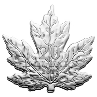 Kanada - 20 CAD Shaped Maple Leaf 2015 - 1 Oz Silber