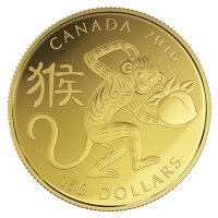 Kanada - 150 CAD Lunar Affe 2016 - 8,88g Gold PP