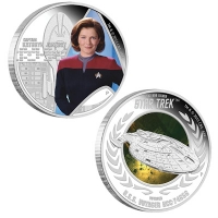Tuvalu - 2 TVD Star Trek Voyager+Janeway Set - 2 * 1 Oz Silber