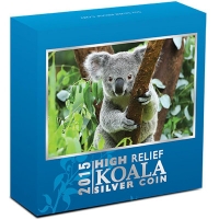Australien - 8 AUD Koala 2015 - 5 Oz Silber HighRelief