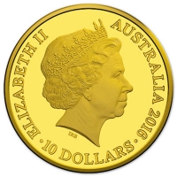 Australien - 10 AUD RAM Jahr des Affen 2016 - 1/10 Oz Gold PP