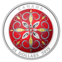 Kanada - 25 CAD Weihnachtsornamente 2015 - 1 Oz Silber