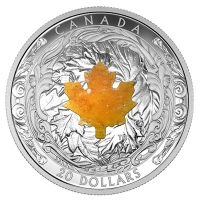 Kanada - 20 CAD Majestic Maple Leaves Drusy Stone 2016 - 1 Oz Silber