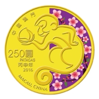 Macau - Lunar Affe 2016 - 1/4 Oz Gold PP
