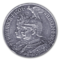 Deutsches Kaiserreich 2 Mark Friedrich 1701 Wilhelm 1901 10g Silber