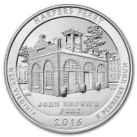 USA - 0,25 USD West Virginia Harpers Ferry 2016 - 5 Oz Silber