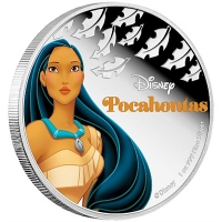 Niue - 2 NZD Disney Pocahontas 2016 - 1 Oz Silber