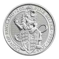 Grobritannien - 5 GBP Queens Beasts Lion 2016 - 2 Oz Silber