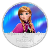 Niue - 2 NZD Disney Frozen Anna 2016 - 1 Oz Silber