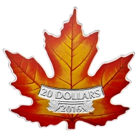 Kanada - 20 CAD Shaped Maple Leaf 2016 - 1 Oz Silber