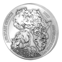 Ruanda - 50 RWF African Ounce Flusspferd 2017 - 1 Oz Silber