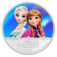 Niue - 2 NZD Disney Frozen Elsa und Anna 2016 - 1 Oz Silber