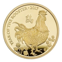 Grobritannien - 100 GBP Lunar Hahn 2017 - 1 Oz Gold PP