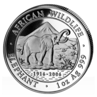 Somalia - African Wildlife Elefant 2006 - 1 Oz Silber
