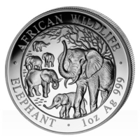 Somalia - African Wildlife Elefant 2008 - 1 Oz Silber