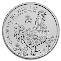 Grobritannien - 2 GBP Lunar Hahn 2017 - 1 Oz Silber