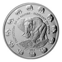 Benin - 1000 Francs Elefant 2014 - 1 Oz Silber