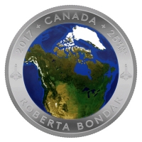 Kanada - 25 CAD Kanada aus dem Weltraum 2017 - Silbermnze Proof