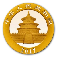 China 10 Yuan Panda 2017 1g Gold Rckseite