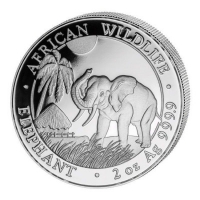 Somalia - African Wildlife Elefant 2017 - 2 Oz Silber