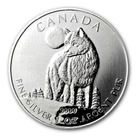 Kanada 5 CAD Wildlife Serie Wolf 2011 1 Oz Silber