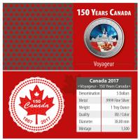 Kanada - 5 CAD 150 Jahre Voyageur Kanu 2017 - 1 Oz Silber Color