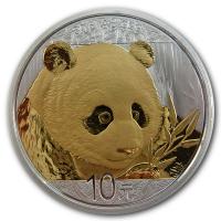 China - 10 Yuan Panda 2018 - 30g Silber Gilded