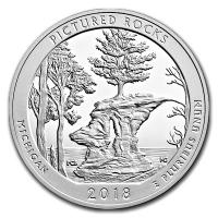 USA - 0,25 USD Michigan Pictured Rocks 2018 - 5 Oz Silber