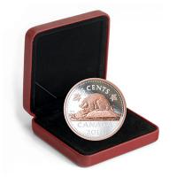 Kanada - 0,05 CAD Big Coin Biber 2018 - 5 Oz Silber Gilded