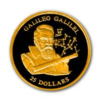 Liberia - 25 Dollar Galileo Galilei 2001 - Gold PP