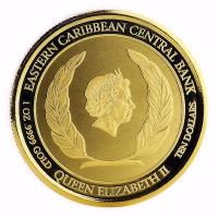St. Kitts und Nevis - 10 Dollar EC8 Brauner Pelikan - 1 Oz Gold
